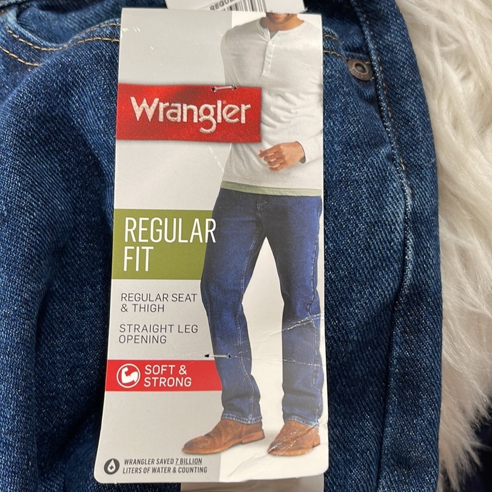 WRANGLER Regular Fit Straight Leg Opening Denim Jeans Size 42x30 NEW - Picture 8 of 11